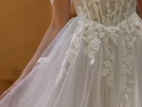 2026-67 Off-The-Shoulder Floral Applique A Line Wedding Dress
