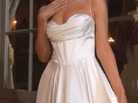 2026-70 Elegant Satin A Line Wedding Dress