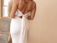 2026-95 Tie-Back Sash Spaghetti Strap Mermaid Wedding Dress