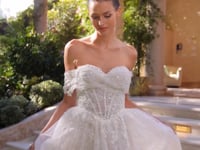 2026-14 Off-The-Shoulder Sheer Corset Bodice Ball Gown Wedding Dress
