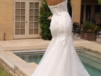 2026-21 Strapless Mermaid Wedding Dress & Removable Sleeves