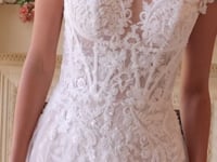 2026-22 Short Sleeve A Line Wedding Dress