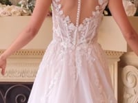2026-23 Illusion V-Neck Ball Gown Wedding Dress