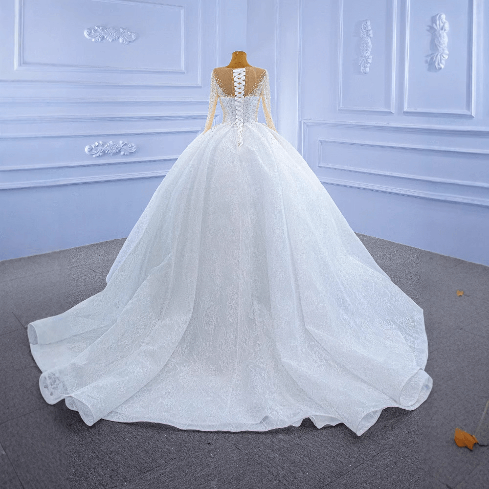 ball gown wedding dress with pearl