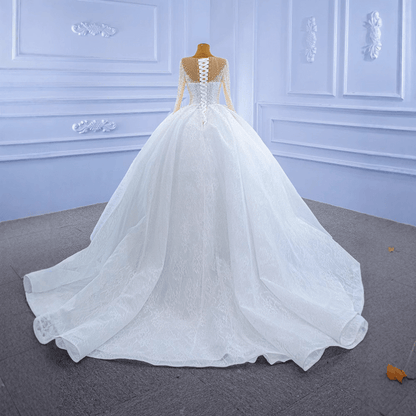 ball gown wedding dress with pearl